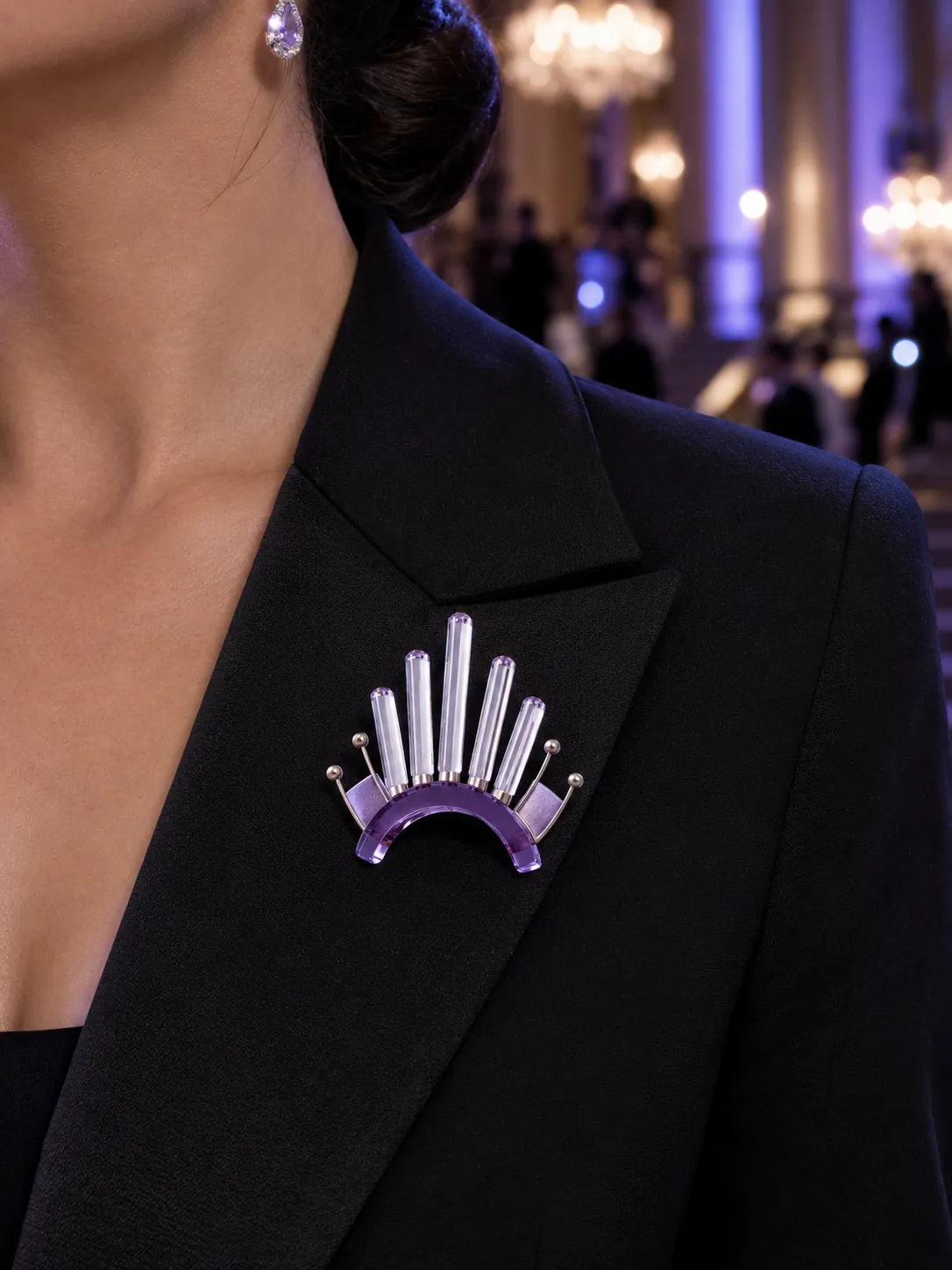 Colonnade Brooch – worn