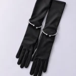 Opera Gloves with Wire Cuff — Black – studio photograph